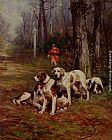 Hunting Dogs At Rest by Charles Olivier De Penne
